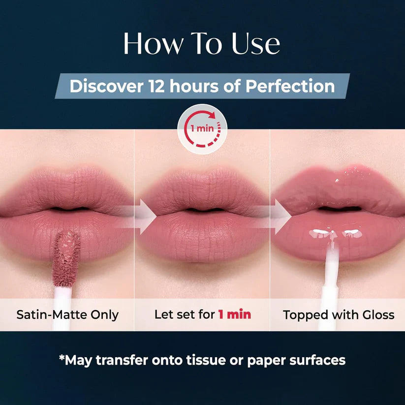 Dermiova™ Dual-Tone Dual-Ended Liquid Lipstick, Matte & Gloss Two-Tip Lip Color