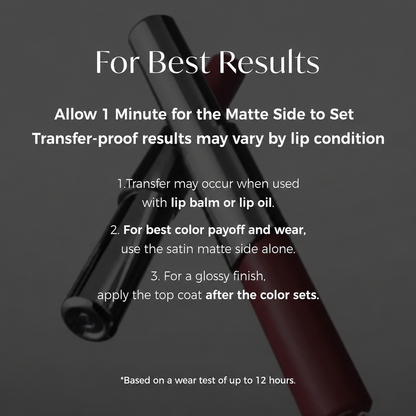 Dermiova™ Dual-Tone Dual-Ended Liquid Lipstick, Matte & Gloss Two-Tip Lip Color